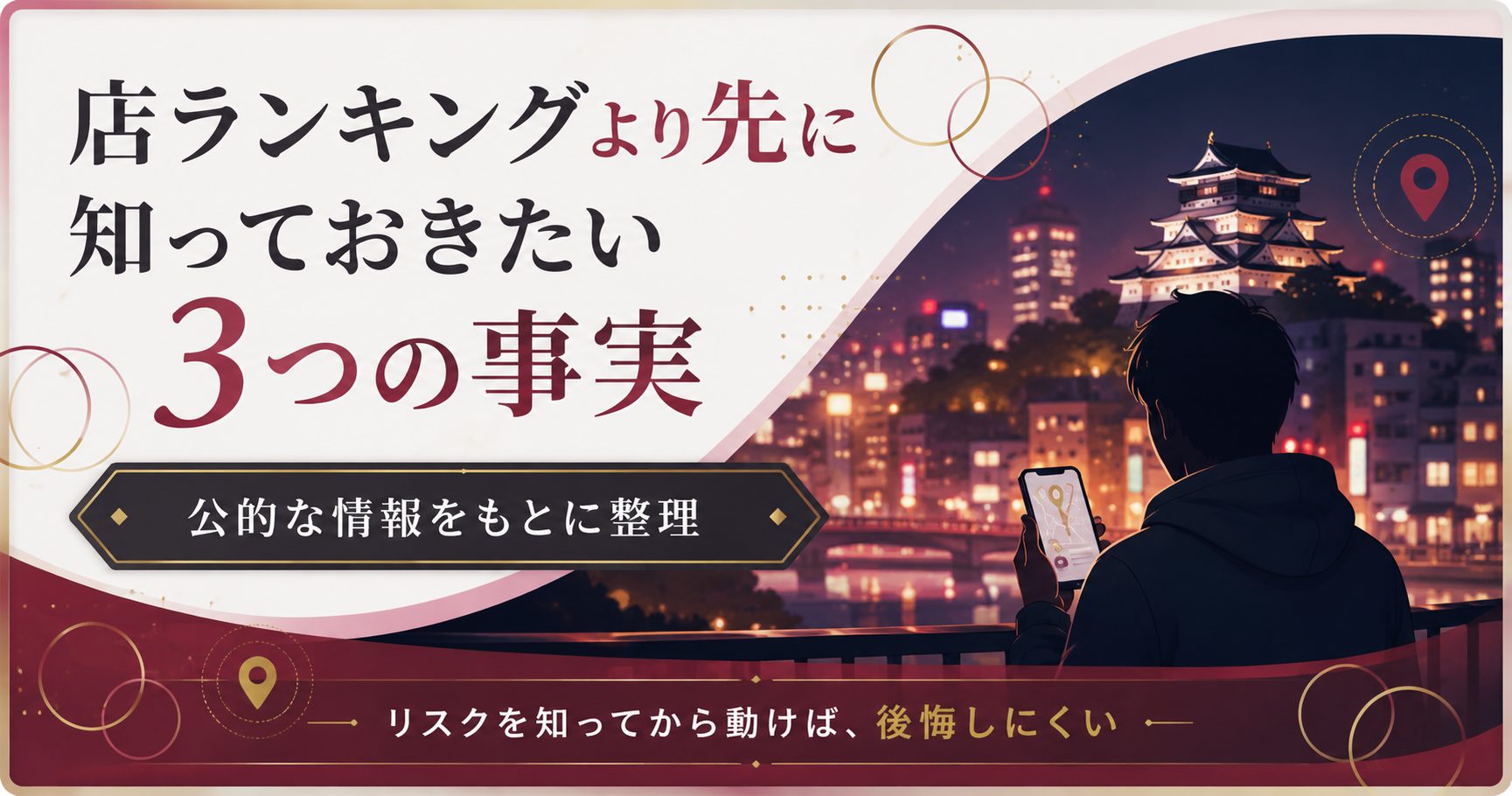 店選びの前に知りたい3つの事実を示した図