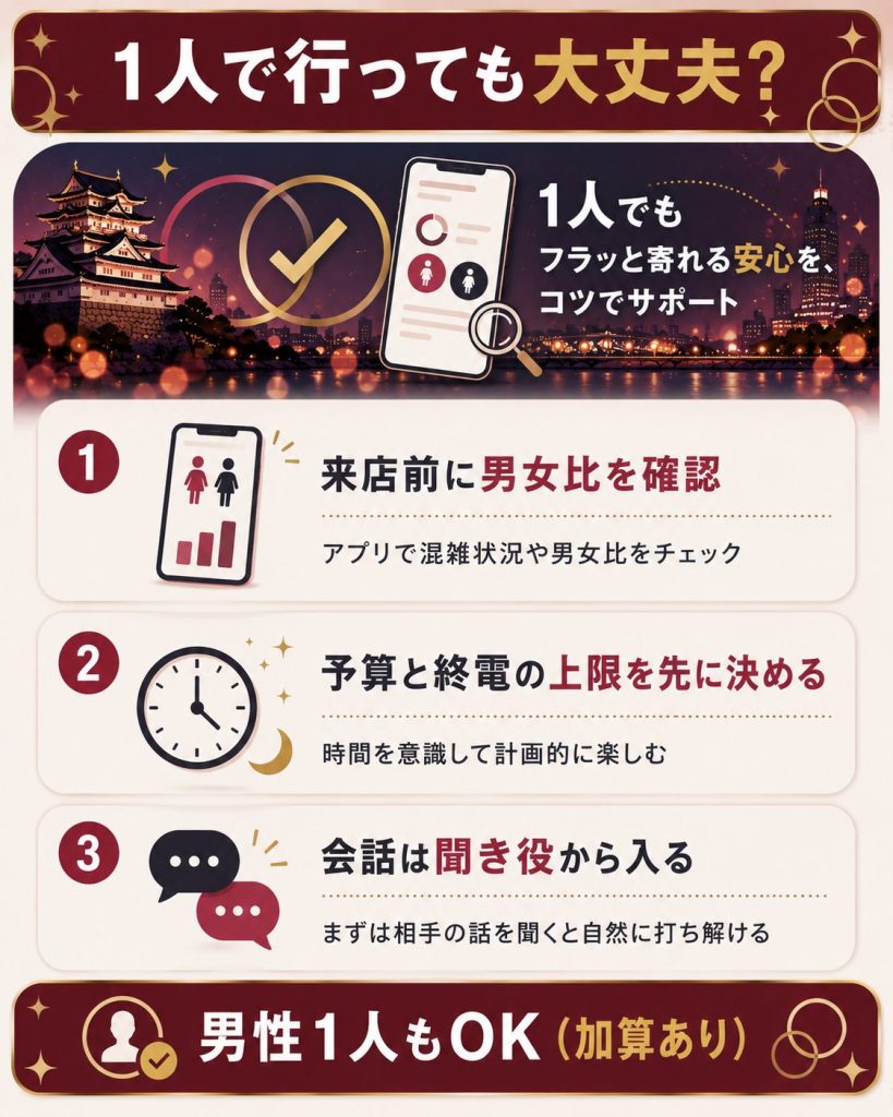 男性1人でも利用できる相席ラウンジの解説図
